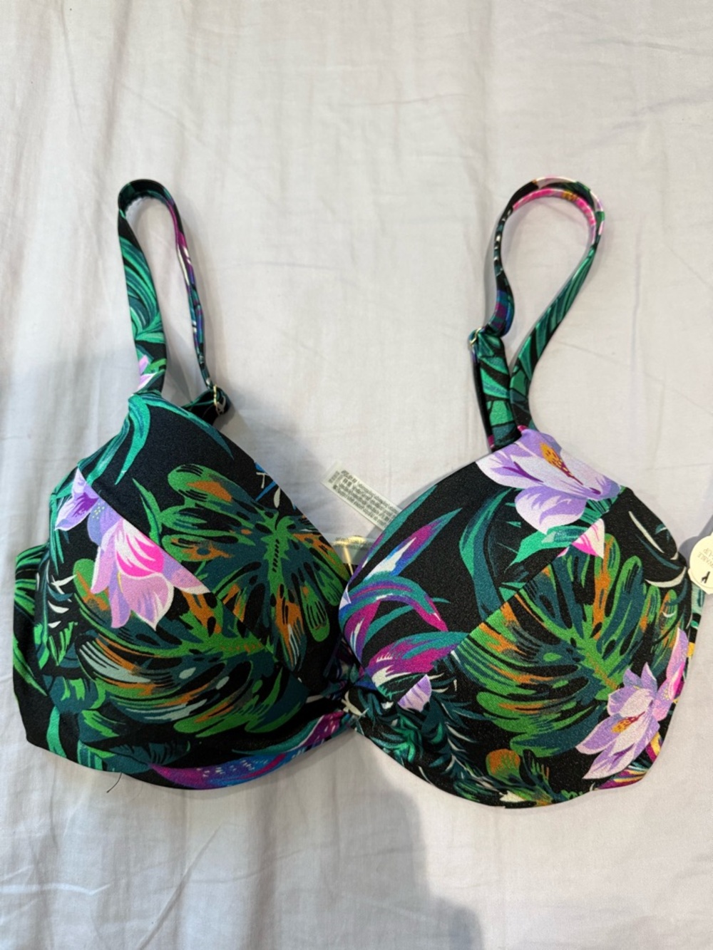 Victoria's Secret Black Tropical Floral Underwire Bra